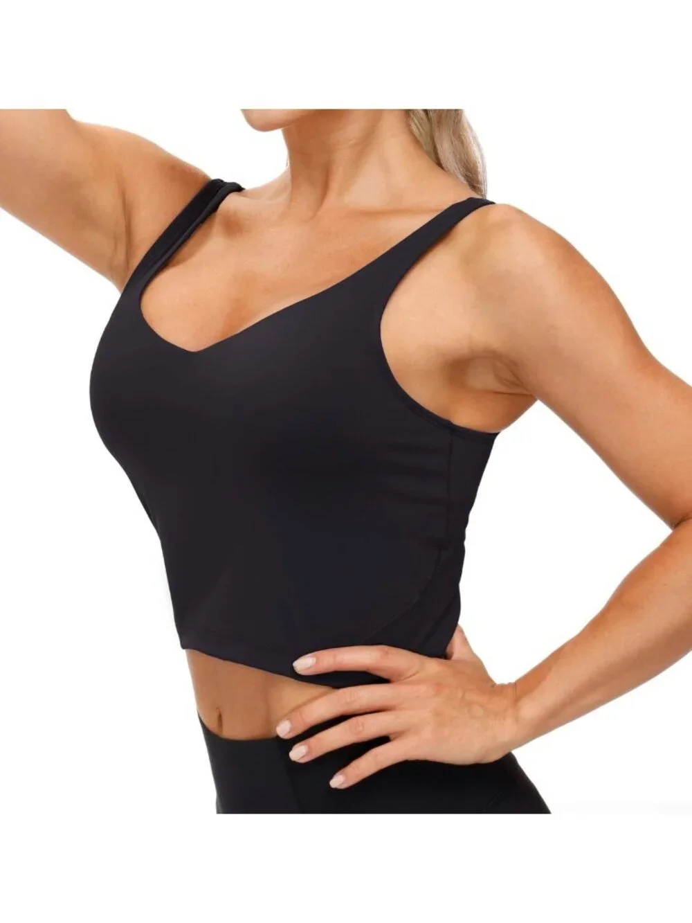 Longline Wirefree Sports Bra for Women - Padded Medium Support Yoga & Workout